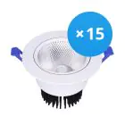 Mehrfachpackung 15x LED Deckenstrahler Rund Schwenkbar 12W 960lm 60D - 930 Warmweiß | 110mm - Ausschnitt 90mm - UGR 