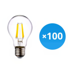 Mehrfachpackung 100x Budgetlight Lucent LED E27 Birne Fadenlampe Klar 4.5W 470lm - 840 Kaltweiß | Ersatz für 40W