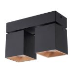 D'Lite Plafonnier Kubo Aluminium Noir | IP20 - Convient pour 2x GU10 