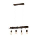 Eglo Suspension Luminaire Townshend 4 Échantillon Brun | IP20 - Convient pour 4x E27 