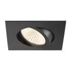 SLV New Tria 68 Spot Aluminium Noir Carré 8.3W 705lm 60D - 927 Blanc Très Chaud | Diamètre 68mm - Meilleur Rendu De Couleur - Dimmable 