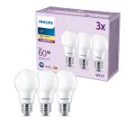 Lot 3x Philips Ampoule LED E27 Poire Dépolie 8W 806lm - 827 