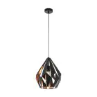 Eglo Suspension Luminaire Carlton 1 Noir, Cuivre | Convient pour E27