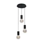 Eglo Suspension Luminaire Pozueta Échantillon Noir | IP20 - Convient pour 3x E27 